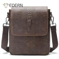 ราคา EDERN ผู้ชายหนังแท้กระเป๋าสะพาย ลายจระเข้ปรบกระเป๋าเมสเซนเจอร์สำหรับผู้ชายแฟชั่นย้อนยุคกระเป๋าสะพายข้างผู้ชายธุรกิจสลิงกระเป๋า (19739056608)