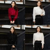 ราคา เสื้อลูกไม้คอปีน แต่งขนมิ้ง VSHOP (15956410939)