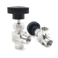 ราคา 1 8 quot 1 4 quot 3 8 quot 1 2 quot BSP BSP Female Thread Adjustable needle valve 90 degree Stainless steel 304 ON OFF (15980182717)