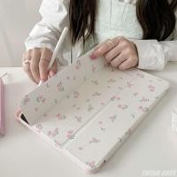 ราคา ดอกไม้ที่เรียบง่ายพร้อมที่ใส่ดินสอ Funda สำหรับ iPad ใหม่ 10 2 iPad Air 5th 4th Generation 10 9 iPad Pro 11 9 7 10 2 7 8 9th Air3 pro10 5 10th กรณี (20593516463)