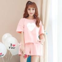 ราคา Uniqlo High quality new pajamas womens summer short sleeved two piece suit Korean version loose and fresh student spring and summer cute and can be worn outside home clothes original (19864663510)