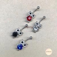 ราคา จิวสะดือ นกฮูก สี เงิน ดำ แดง น้ำเงิน 1ชิ้น รุ่น SDNH00 จิวสะดือ จิวหู จิวแฟชั่น จิวผู้หญิง เจาะสะดือ (15405648591)