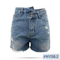ราคา กางเกงยีนส์ ขาสั้น แต่งขาด นิยม นิยมยีนส์ Niyom jeans สียีนส์อ่อน ผ้าไม่ยืด แต่งขาด ปลายขาตัดแต่งเซอร์ รุ่น NYJ58 2 (21017522409)