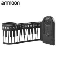 ราคา ammoon 49 Keys Roll Up Piano Foldable Hand Roll Piano with Built in Loudspeaker for Kids Adults Beginners (19644599122)