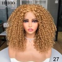 ราคา วิกผมสั้นบ๊อบลูกไม้ด้านหน้าวิกผมผู้หญิง Afro ผมหยิกหยักศกสีน้ำตาลอ่อนสังเคราะห์กลางธรรมชาติผมสีดำพร้อมคลิป (21358179635)