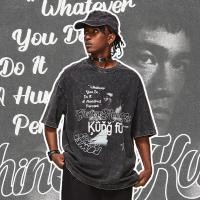 ราคา เสื้อยืดผู้ชายแบรนด์พองกังฟูจีน Bruce Lee Wash สินค้าใหม่2023ฤดูร้อน Chaopai ผู้ชายแขนสั้นผ้าฝ้ายหลวม (17341498923)