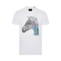 ราคา Hot PS PAUL SMITH เสื้อยืดแขนสั้นสำหรับผู้ชายเสื้อผ้าคอตตอนตกแต่งลายม้าลาย (20359164137)