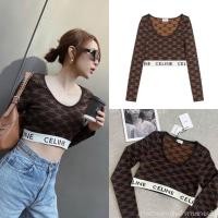 ราคา CLN crop top 420 ฟรีส่ง มาเพิ่ม เสื้อครอปแขนยาว รุ่นใหม่ทอลายแบรนด์ทั้งตัว ช่วงขอบเอวต่อแผ่นยางยืด (20112610039)