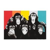ราคา Goodstore NewAbstract Graffiti สาม Hip Hop Masked Monkeys Series Art ภาพวาดผ้าใบสัตว์ Pop โปสเตอร์ Street ภาพผนังตกแต่งบ้าน (19702194712)