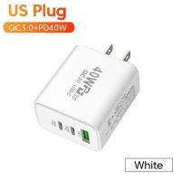 ราคา A Necessary 40W Type C โทรศัพท์มือถือที่ชาร์จ QC 3 0สำหรับ iPhone 13 12 Pro Max Samsung Xiaomi EU US Plug ที่ชาร์จไฟรวดเร็ว USB อะแดปเตอร์ PD (18504188031)