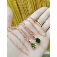 ราคา สร้อยคอคอนาคพร้อมจี้พลอยเขียวส่อง (15558273566)