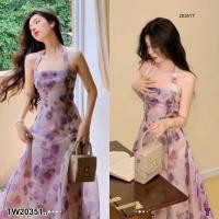 ราคา TW20351 เดรสยาว ผ้าแก้วพิมพ์ลายดอกไม้ (21368355925)