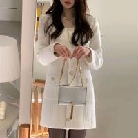 ราคา พร้อมส่ง 2สี เดรสสั้นผ้าทอทวีด สวยหรูสไตล์ชาแนล (19186623434)