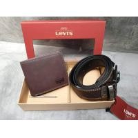 ราคา ชุดสุดคุ้ม LEVIS Belt and Wallet Gift Set ของแท้ ระเป๋าสตางค์พับสองตอนและเข็มขัดวัสดุหนังคุณภาพดี (449572884)