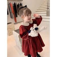 ราคา Baby Girl Princess Velvet Vintage Dress Long Sleeve Toddler Girl Vestido Collar Xmas Party Ball Birthday Baby Clothes 1 7Y (11737115292)