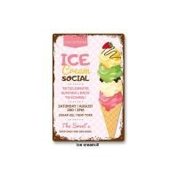 ราคา Lupeishop Ice Cream Cone Shop Signboard Wall Decoration ภาพวาดโปสเตอร์โลหะ 20x30ซม โลโก้โลหะ Vintage แผ่นดีบุก Ice Cream Plaque Decor (20401468134)