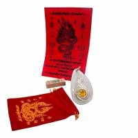 ราคา จี้พญานาคพร้อมถุงแดงเศรษฐีนาคราช เสริมโชคลาภ เสริมศิริมงคล เสริมทรัพย์สินเงินทองพญานาค จี้พญานาคอุ้มพลอย ล๊อกเก็ต กรอบกันน้ำ แถมยันต์ธูปมงคล (21350455126)