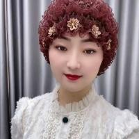 ราคา vivicoco หมวกดอกไม้แฟชั่น ปกปิดผมหงอก ใหม่ผ้ากอซงามดอกไม้ลูกไม้ยืดหมวกคลุมผมสีขาว (21133462631)