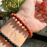 ราคา E5 สร้อยข้อมือหินแท้หยกแดง 7 6มิล หยกพม่า หยกแดง สร้อยข้อมือหยกแดง ร้อยไหมยืด Jadeite A Natural Jadeite (21021837798)