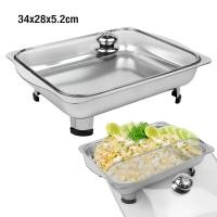 ราคา ชุดถาดสแตนเลสใส่อาหาร ถาดบุฟเฟต์ ถาดอุ่นอาหาร ถาดสแตนเลสพร้อมฝาแก้ว รุ่น Ractangle glass cover Set 05h June Beam (1353578634)