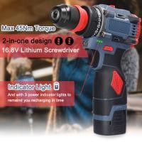 ราคา GMTOOLS Electric Screwdriver Multi function Power Tool 16 8V 2in1 Lithium Drill 45Nm Torque Brushless Motor Practical Screw Driver (21382353734)