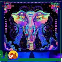ราคา แขวนผนัง Aesthetic Tapestry Uv Reactive Fluorescent Elephant Fluorescent Background Wall Cloth For Living Room (16861742437)