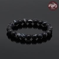 ราคา อาเป่า หินแบล็คอาเกต หินโมรา สีดำ ขัดด้าน Black Agate ขนาด 8 มิล คัดหิน หินดวงตาสวรรค์ กำไลหินสี กำไลหินนำโชค หินสีดำ หินมงคล สร้อยข้อมือ (21027357376)