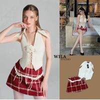 ราคา WILA WL03 SET เสื้อ กระโปรง เสื้อแขนเว้าแต่งคอปก มาพร้อมโปรงสั้นสายลูกคุณเวียดนาม (21306015020)