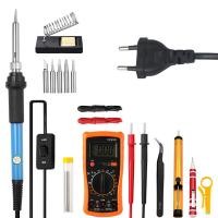 ราคา 19 IN 1หัวแร้งมัลติมิเตอร์60วัตต์ปรับอุณหภูมิเชื่อมสถานีบัดกรีกับหัวฉีดปั๊ม (21340401686)