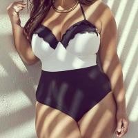 ราคา ชุดว่ายน้ำสาวอวบ บอดี้สูท วันพีช ไซส์ใหญ่ (21186447013)