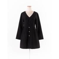 ราคา Mandarin Blue เดรสคอวีแขนยาวสีดำดีเทลแต่งกระดุมหน้า ซิปหลังมีซับในงานป้ายห้อย ป้ายแบรนด์ระบุไซส์ M Preloved (20670489629)