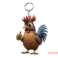 ราคา ZONGPAN พวงกุญแจอะคริลิคจี้รูปไก่ไก่รูปสัตว์สุดสร้างสรรค์สำหรับตกแต่งต้นคริสต์มาสพวงกุญแจรถยนต์พวงกุญแจไก่ตัวผู้ (20999324766)