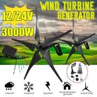 ราคา 12V 24V Wind Turbine Generator With Controller 5 Blades Small Wind Turbine For Home Use Low Noise High Efficiency 3000W (20743706082)