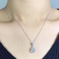 ราคา Young Simulated Diamond Necklace For Women 18K Gold Plated Clavicle Chain Water Drop Pear Shaped Pendant Rose Gold 3A Zircon Jewelry OCT (20632068451)