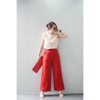 ราคา กางเกงผ้าลินินเบลเยี่ยมแท้เอวสูงทรงขากระบอกทรงสวยจร้าS XL (19467698544)