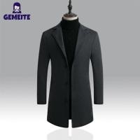 ราคา GEMEITE Fast Delivery Men Woolen Coat Large Size Single Breasted Mid length Windbreaker Solid Color Suit Collar Slim Fit Jackets (21026956383)