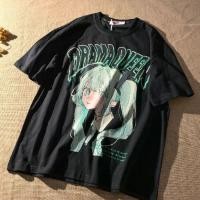 ราคา Japanese style Girl Student Cartoon Anime Print Short sleeved T shirt 2022 Spring Summer New Youth Loose Plus Size Shirt Tops Baju Murah (16486621502)