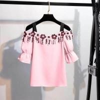 ราคา เสื้อแฟชั่นสำหรับผู้หญิงเสื้อลำลองเปิดไหล่ข้างเดียวสไตล์เกาหลีสำหรับฤดูร้อน (17113458338)