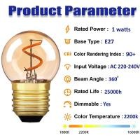 ราคา 6แพ็ค E27 G40หลอดไฟเอดิสัน LED 1W โลกขนาดจิ๋วหลอดไฟ2200K หลอดเอดิสันแบบหรี่แสงได้โบราณหลอดไฟ LED หลอดไฟรีโทร LED 220V หลอดไฟ LED สำหรับโคมไฟตกแต่งบ้าน (17103743030)
