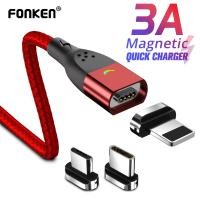 ราคา Fonken 2 เมตร 3 in 1 Micro USB Type C สำหรับiPhone เสียบสายแม่เหล็กซิงค์การถ่ายโอนข้อมูลQC3 0 ด่วนชาร์จลวดแม่เหล็กอย่างรวดเร็วชาร์จโทรศัพท์มือถือ (10890054252)
