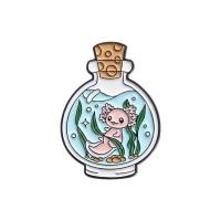 ราคา เข็มกลัดเคลือบรูปสัตว์สัตว์ทะเลน่ารัก Axolotl ปักหมุดชุดสัตว์สีปุ่มโลหะ (21166890827)