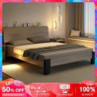 ราคา ORZA เตียงไม้จริง เตียงไม้เนื้อแข็ง เตียงนอน 6 ฟุต เตียงนอน 5 ฟุต เตียงเด็ก เตียงผู้ใหญ่ เตียงไม้เนื้อแข็งที่เรียบง่ายหรูหรา รับน้ำหนักได้จริง 1000KG หัวเตียงปรับได้ (17294820247)