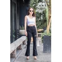ราคา กางเกงยีนส์ขาม้า เอวสูง มีสีขาว กับสีดำ (14840328504)
