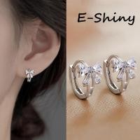 ราคา โบว์ทองเหลืองตุ้มหูเงินห่วงเล็กตัวล็อกตุ้มหูผู้หญิงห่วงหูเพทายที่เป็นประกายของขวัญเครื่องประดับแฟชั่น (20514832157)