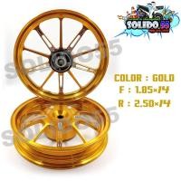 ราคา ล้อแม็ก CLICK125 I PCX ล้อแม็กแต่งก้านตรง งาน CNC สีทอง สีดำ ขนาด 1 85 14 2 50 14 (19485572450)