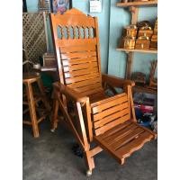 ราคา เก้าอี้ฮ่องเต้ เก้าอี้ไม้สักโยกปรับได้ มีล้อ4ล้อ เก้าอี้นั่งเล่น นอนเล่น (11246015263)