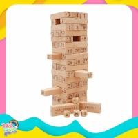 ราคา 250TOYS เกมส์ครอบครัว เกมส์ตึกถล่ม ไม้ตัวเลข 54 ชิ้น พร้อมลูกเต๋า wood Intelligence Digital stack high ของเล่นไม้ ตึกถล่ม ของเล่นเสริมพัฒนาการ (3686286980)