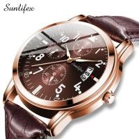 ราคา Sunlifex นาฬิกาข้อมือสำหรับผู้ชาย7004สายหนังควอตซ์กันน้ำของแท้นาฬิกาข้อมือเด็กผู้ชาย (20468532804)