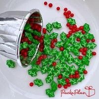 ราคา น้ำตาลตกแต่ง Holly Sprinkle คละแบบ เค้ก ขนม น้ำตาลตกแต่งคัพเค้ก Xmas Sugar Sprinkles แพค 50 100g (10601954289)