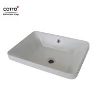 ราคา ร่วม e receipt COTTO อ่างล้างหน้าวางบนเคาน์เตอร์ C001017 PJ simply แบบมีรูน้ำล้น (17491786476)